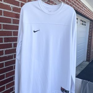 Nike long sleeve shirt. Dri fit. White. NEVER WORN. NWOT medium